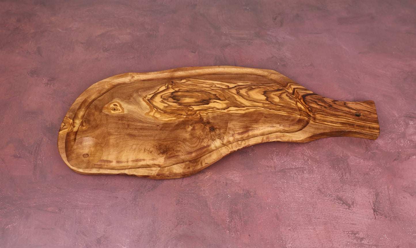 Tocător Texas BBQ cu mâner din lemn de măslin 35 cm