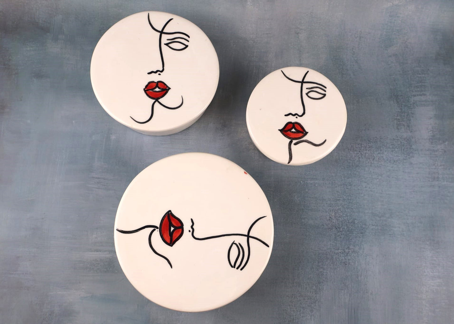 Set 3 recipiente din ceramică Visage