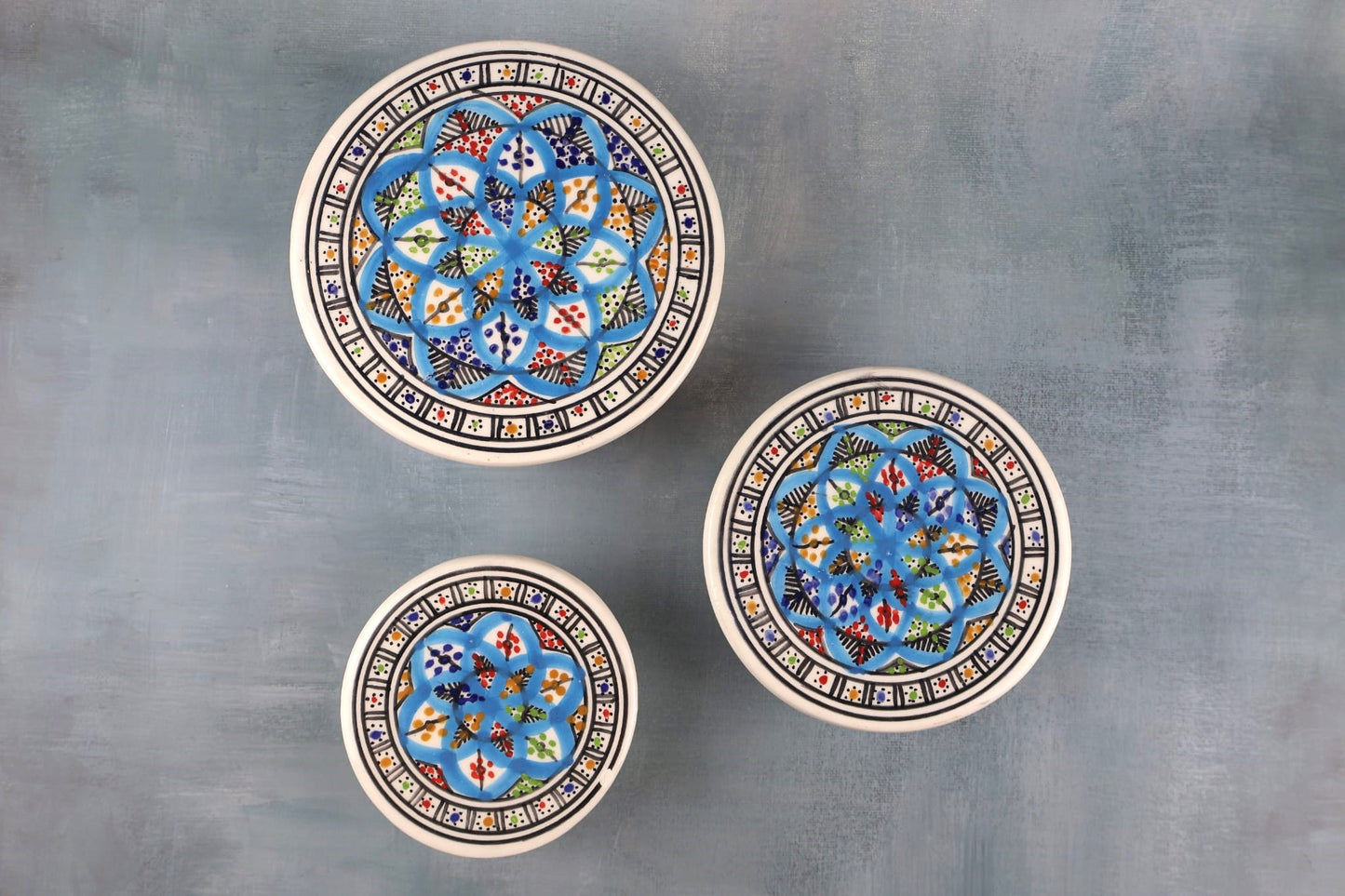 Set 3 recipiente din ceramică Azzurro