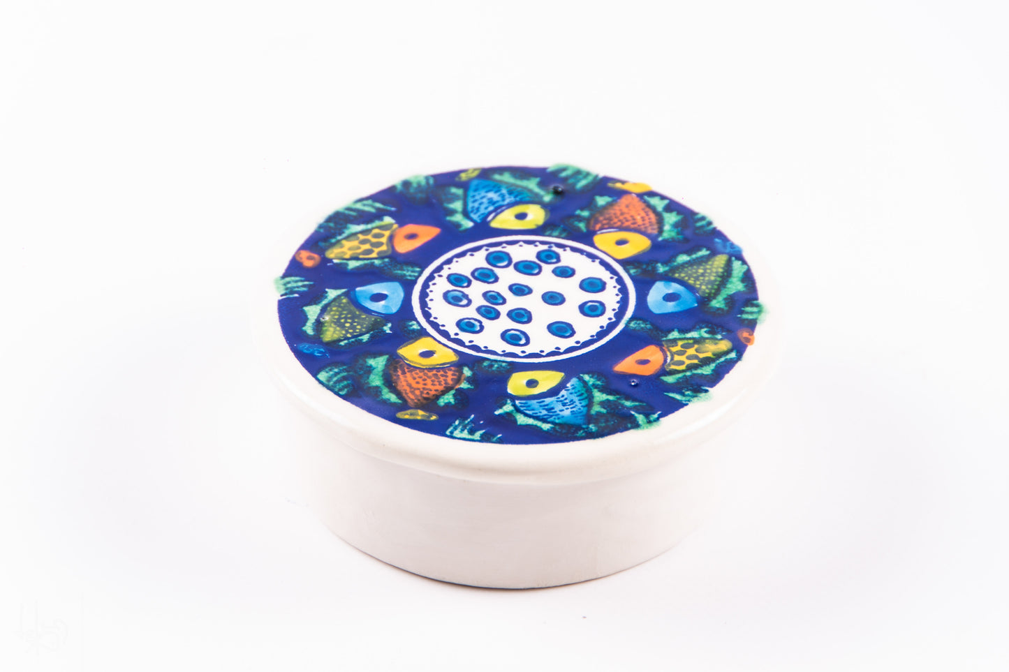 Cutie de depozitare din ceramică decorativă Cerc Pește