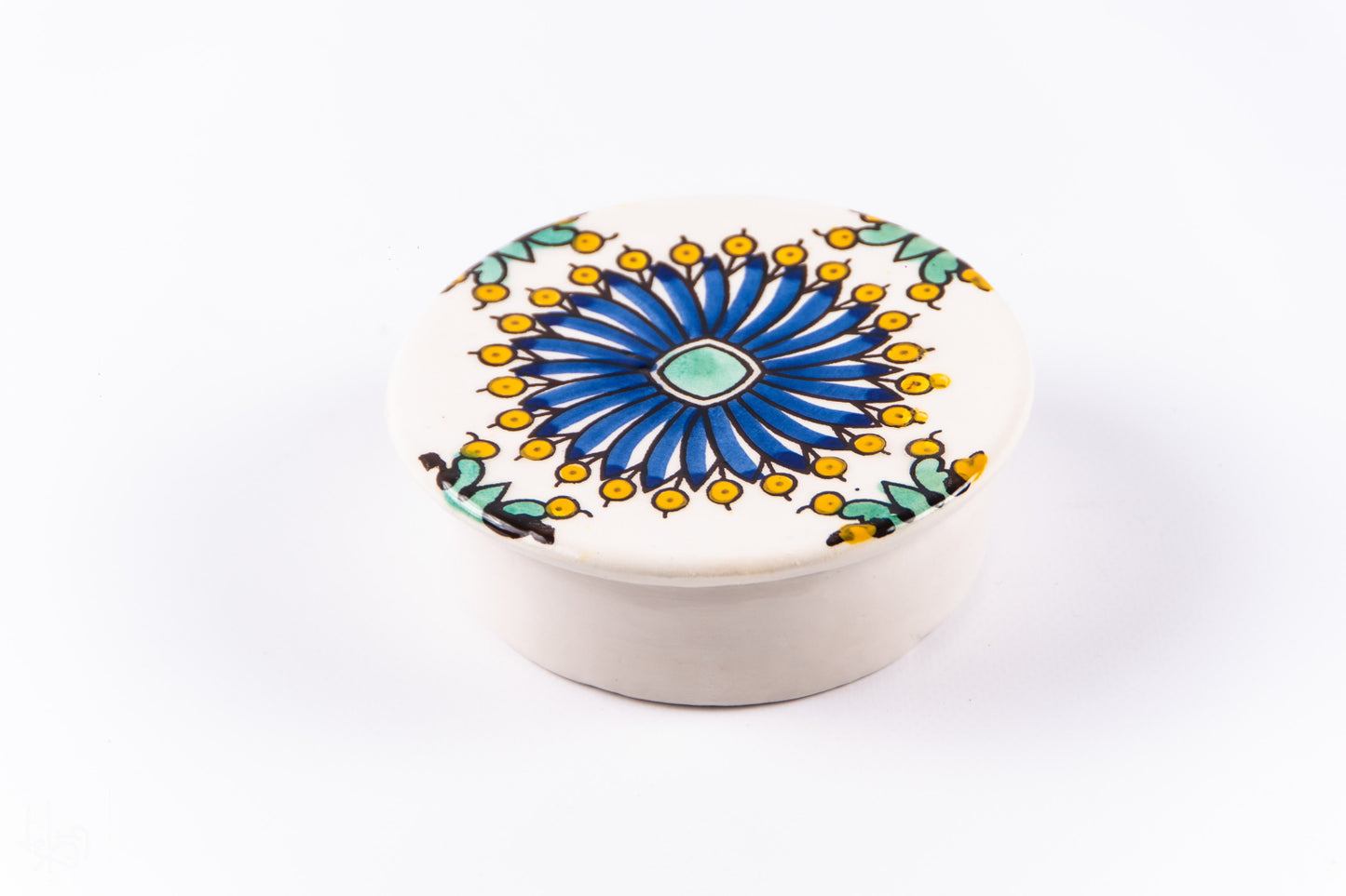 Cutie de depozitare din ceramică decorativă Floare Albastră