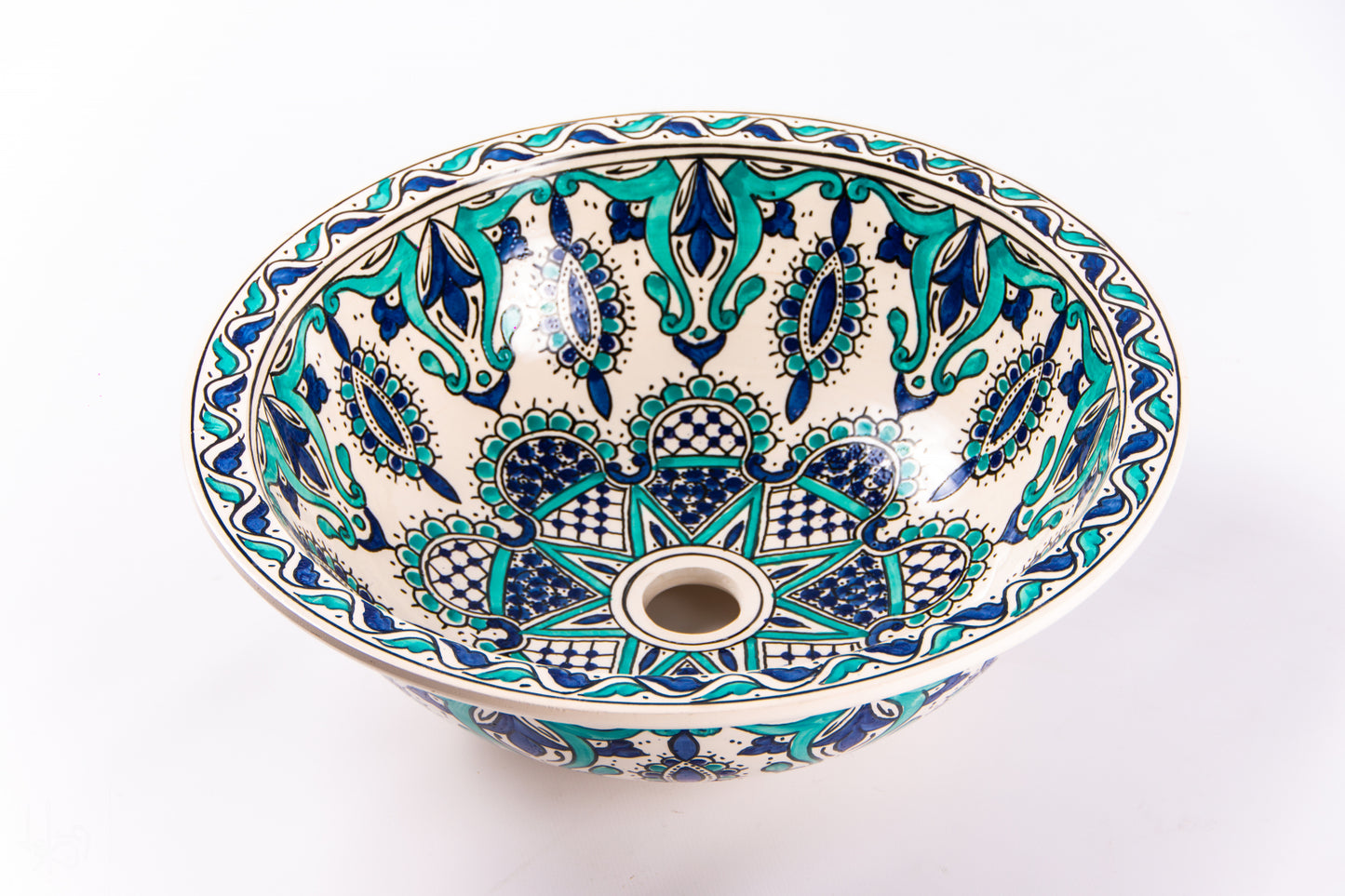 Lavoar Pentru Baie Maya Turcoaz Cu Alb 43 x 43 x 14 cm