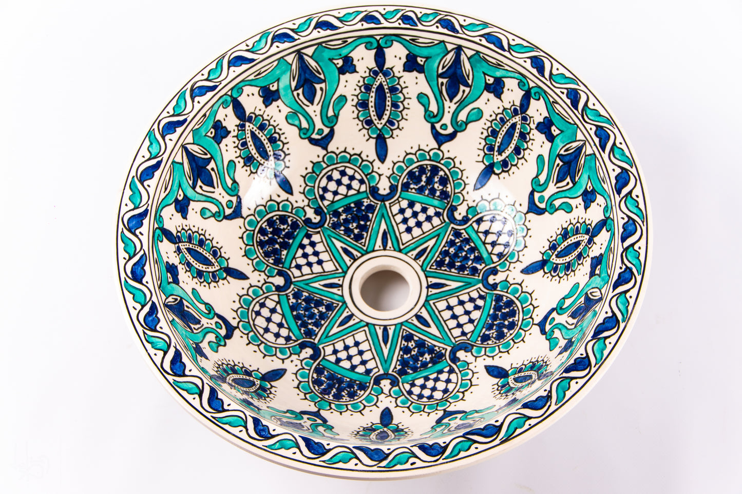 Lavoar Pentru Baie Maya Turcoaz Cu Alb 43 x 43 x 14 cm