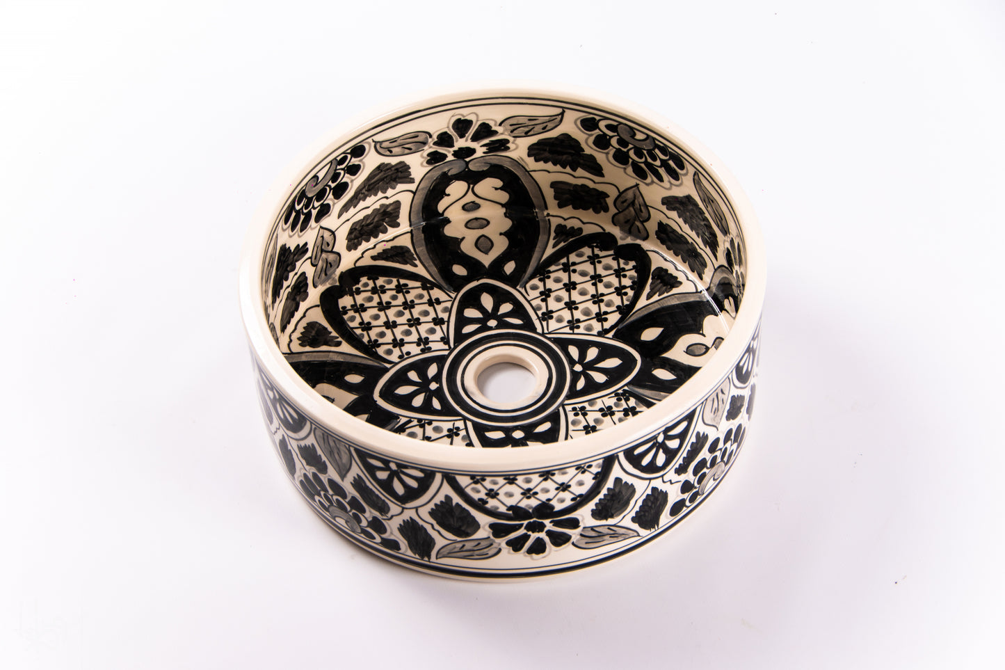 Lavoar Pentru Baie Rami Negru Cu Alb 35 x 35 x 13 cm