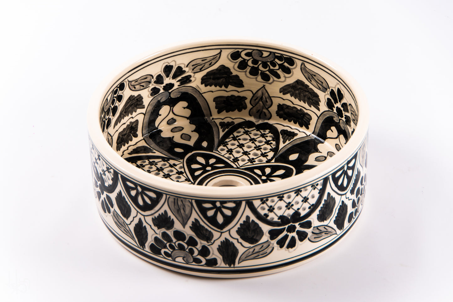 Lavoar Pentru Baie Rami Negru Cu Alb 35 x 35 x 13 cm