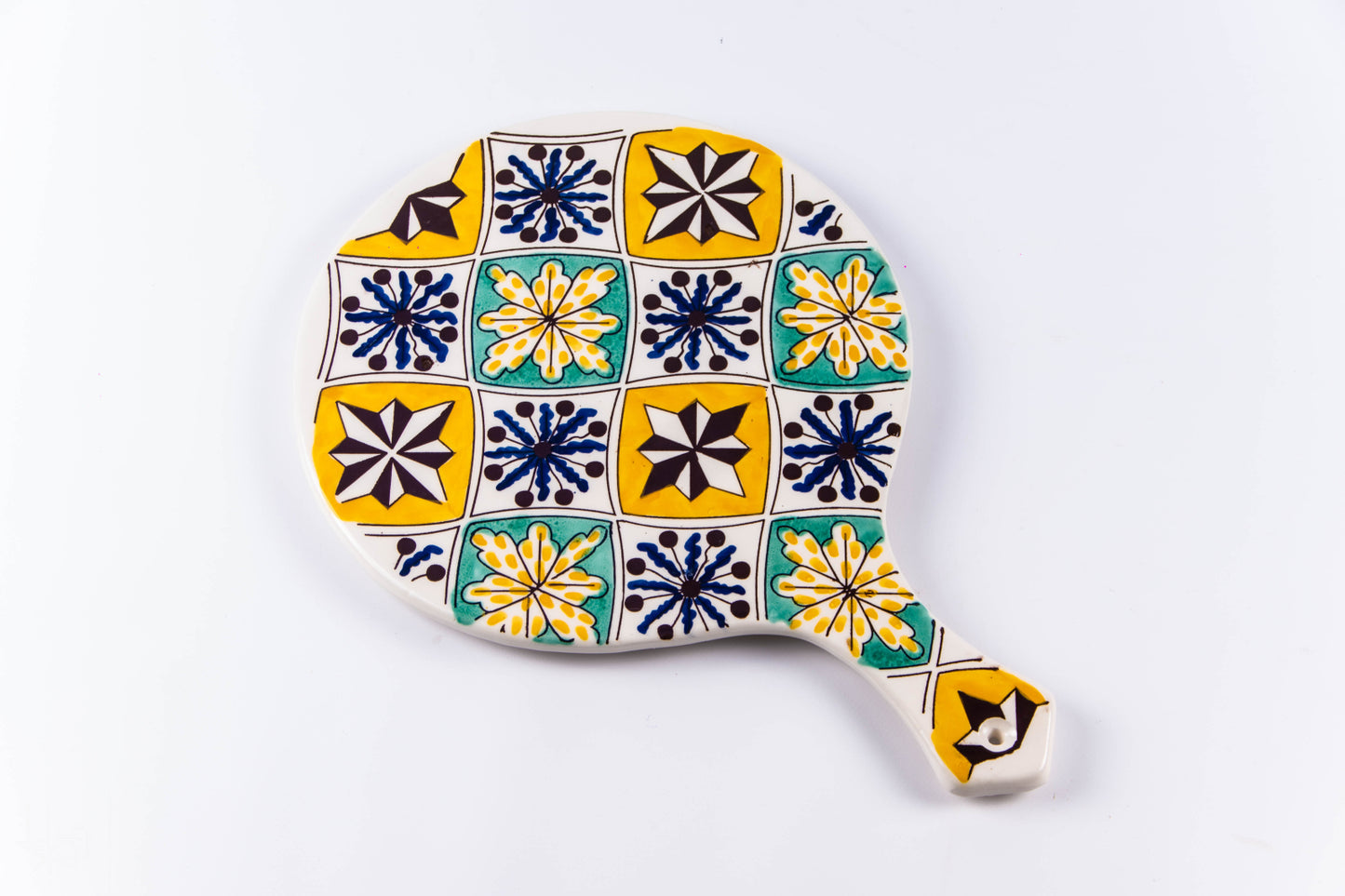 Platou din ceramică cu mâner | losange