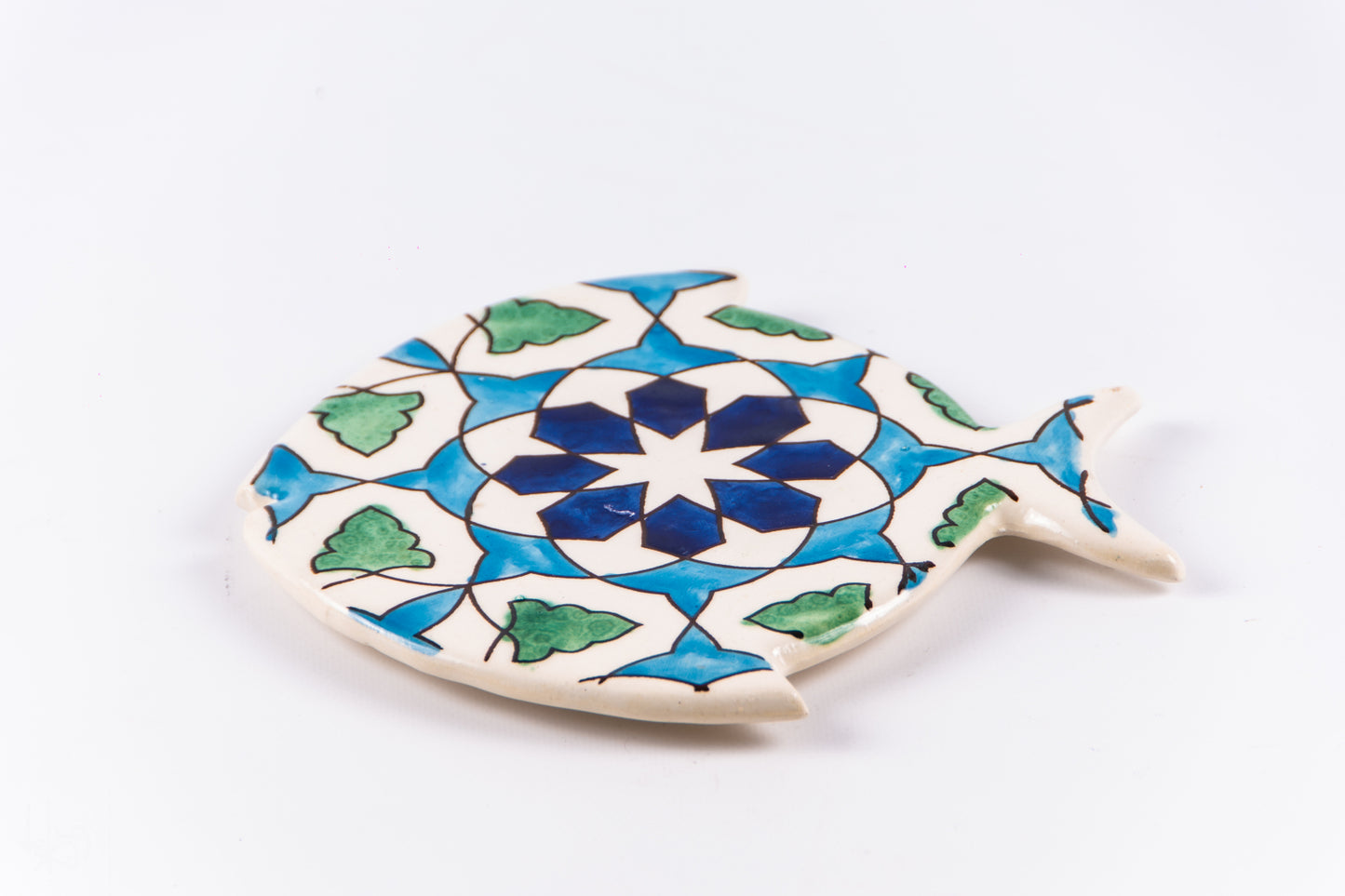 Platou tip pește din ceramică | albastru turcoaz
