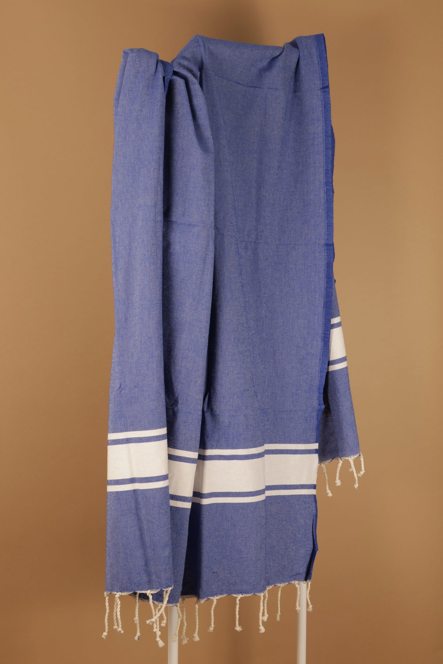 Prosop Plajă | Fouta |Tunis Albastru Marin Cu Dungi Albe 200 x 100 cm