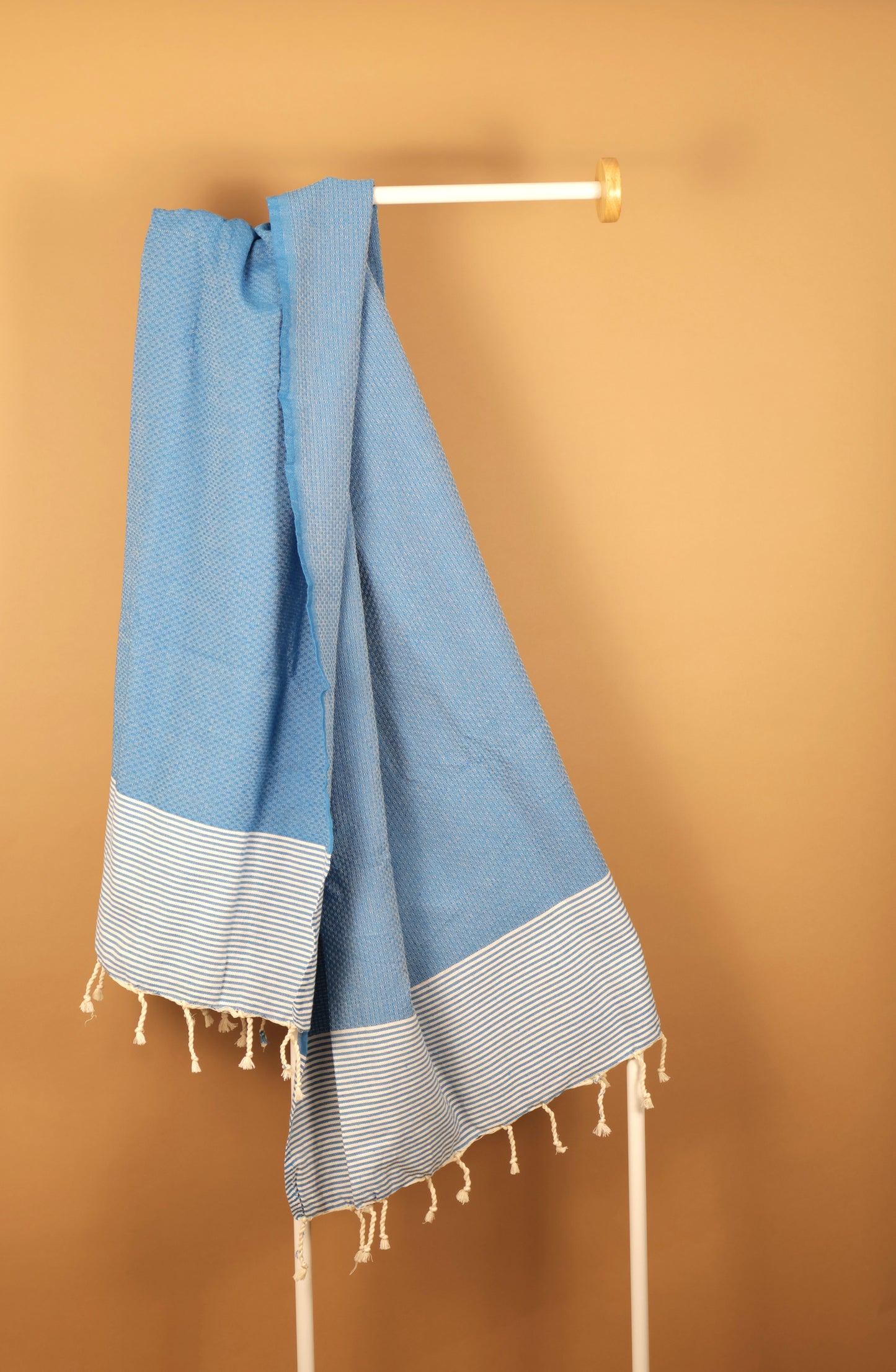 Плажна кърпа | Fouta |. Tunis Blue Ciel с бели ивици 200 x 100 cm