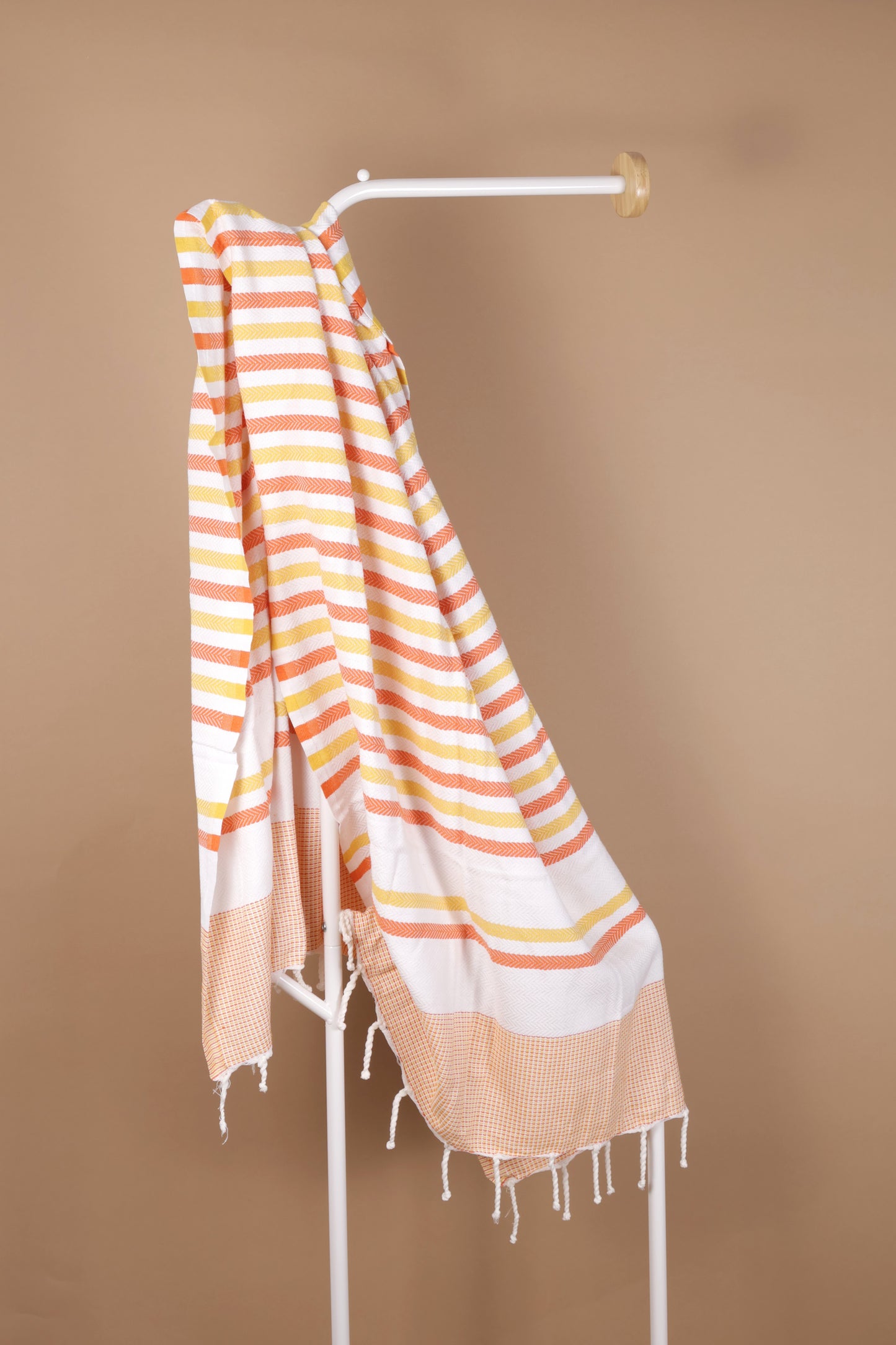 Prosop Plajă Fouta | Tunis | White Orange 200 x 100 cm
