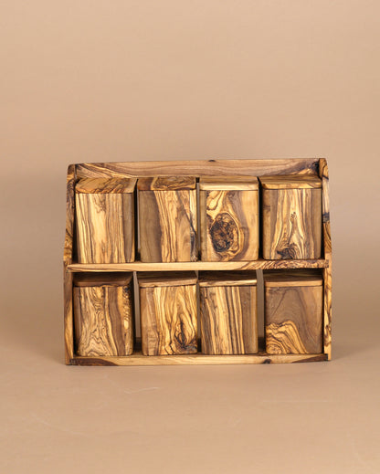 Set recipiente condimente Venetia din lemn de măslin