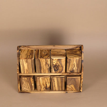 Set recipiente condimente Venetia din lemn de măslin