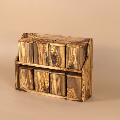 Set recipiente condimente Venetia din lemn de măslin