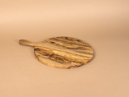 Platou pizza cu mâner din lemn de măslin