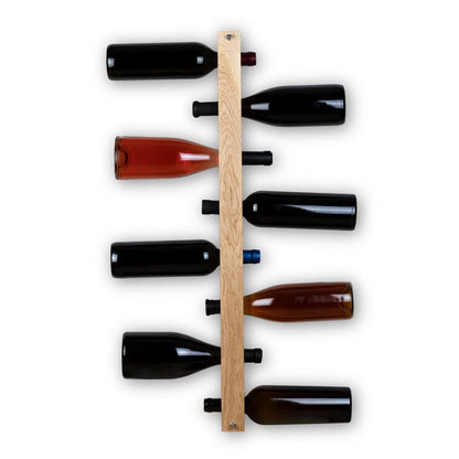 Suport Vertical 8 Sticle Vin din Lemn de Stejar