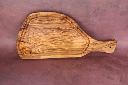 Tocător Texas BBQ cu mâner din lemn de măslin 35 cm