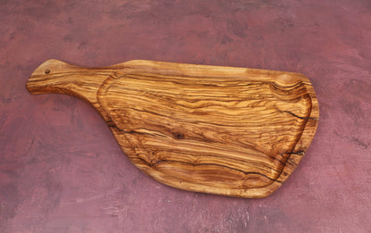 Tocător Texas BBQ cu mâner din lemn de măslin 40 cm