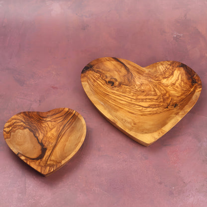 Set Cuore din lemn de măslin