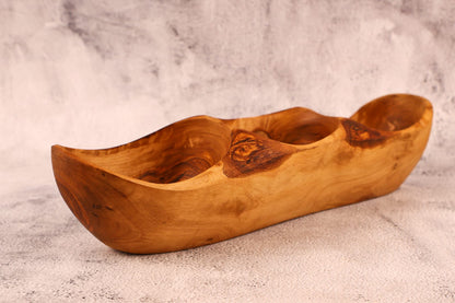 Tavă Din Lemn De Măslin Cu 3 Compartimente 35 x 9 cm