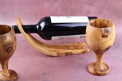 Pahar vin din lemn de măslin