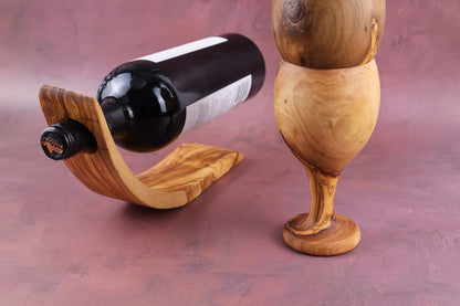 Pahar vin din lemn de măslin