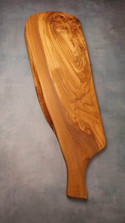 Platou servire Texas din lemn de măslin cu mâner 60 cm