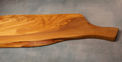Platou servire Texas din lemn de măslin cu mâner 60 cm