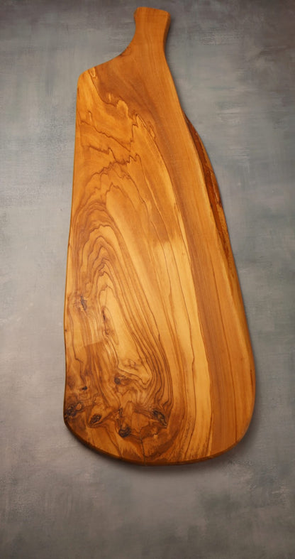 Platou servire Texas din lemn de măslin cu mâner 60 cm