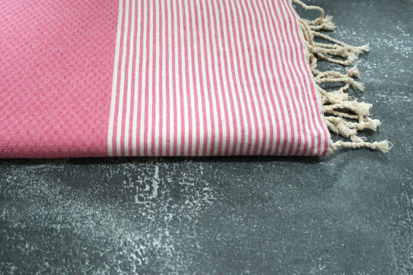 Prosop plaja Fouta | Tunis | roz cu dungi albe 200 x 100 cm