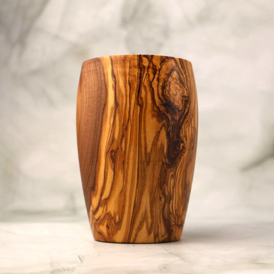 Pahar apă din lemn de măslin