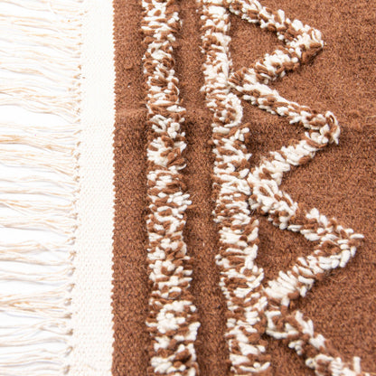 Covor Klim din lână naturală Maro Cu Alb