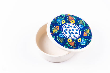 Cutie de depozitare din ceramică decorativă Cerc Pește
