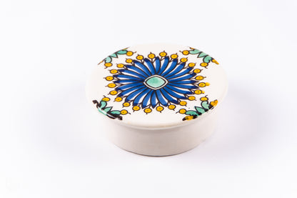 Cutie de depozitare din ceramică decorativă Floare Albastră
