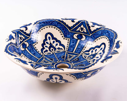 Lavoar Pentru Baie Maya Albastru Cu Alb 43 x 43 x 14 cm