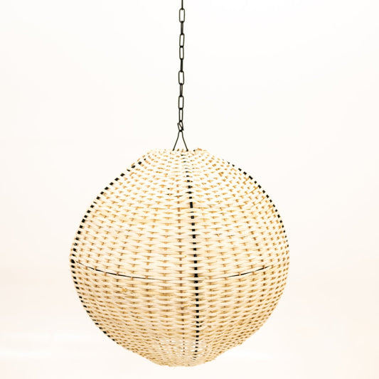 Lustră Rotundă Din Fibră Naturală De Ratan