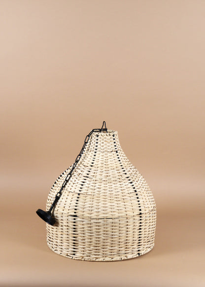 Lustră Ovală Din Fibră Naturală De Ratan