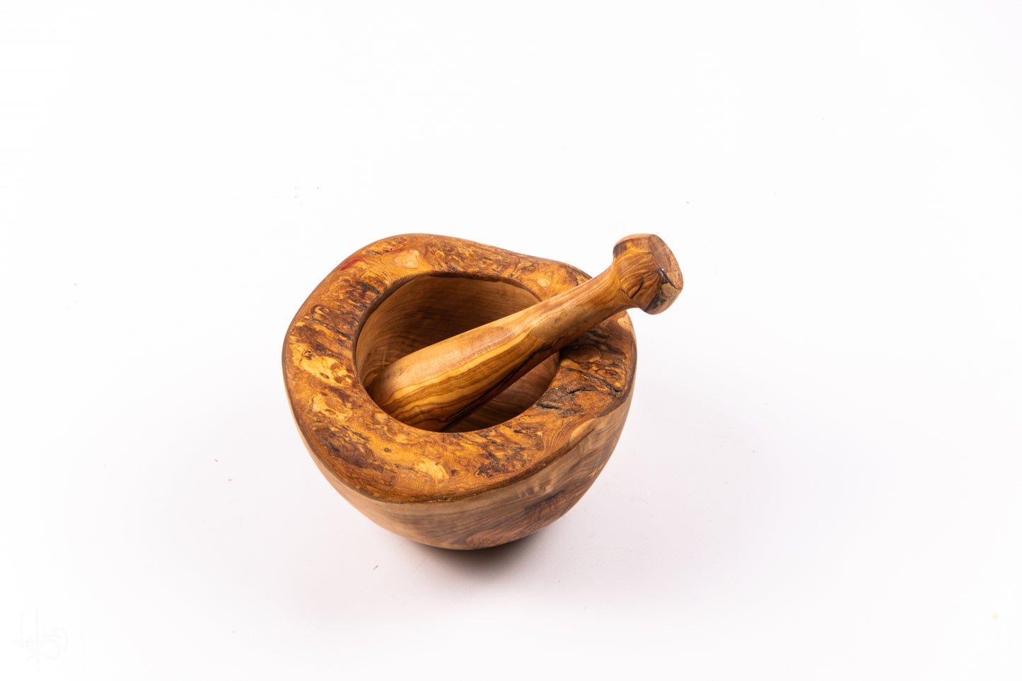 Mojar cu pistil Rustic din lemn de măslin