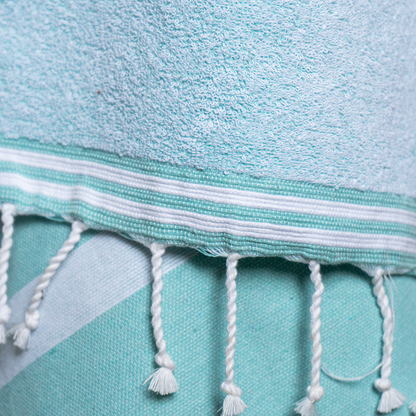 Prosop Din Bumbac Baie | Plajă | SPA | Nisa Turcoaz Cu Dungi Albe 200 x 100 cm