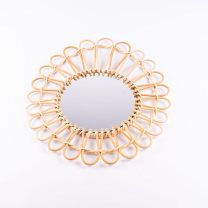 Oglindă Asimetrică Din Fibra Naturală Tip Floare