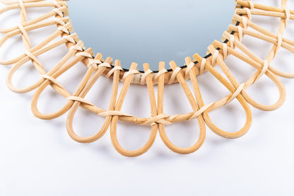 Oglindă Asimetrică Din Fibra Naturală Tip Floare