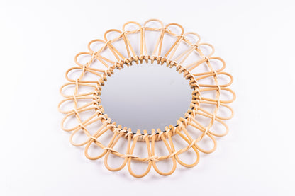 Oglindă Asimetrică Din Fibra Naturală Tip Floare