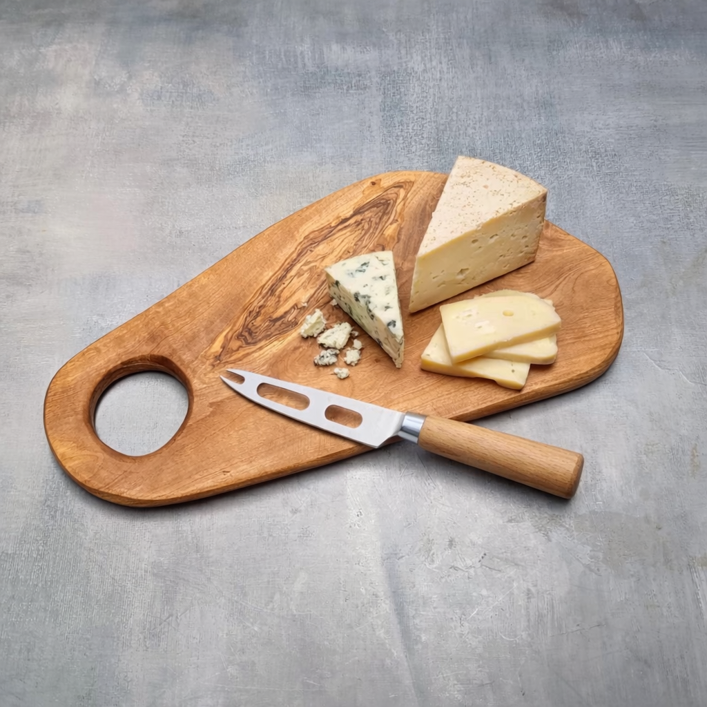 Platou brânzeturi Master Chef din lemn de măslin 30 cm
