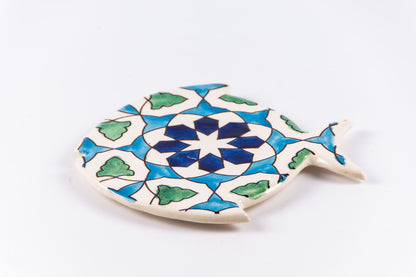 Platou tip pește din ceramică | albastru turcoaz