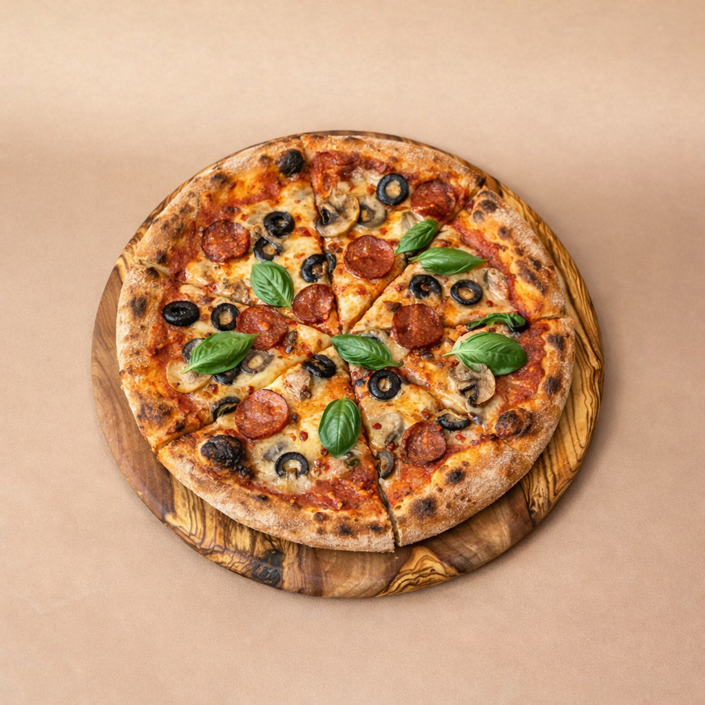 Platou pizza din lemn de măslin