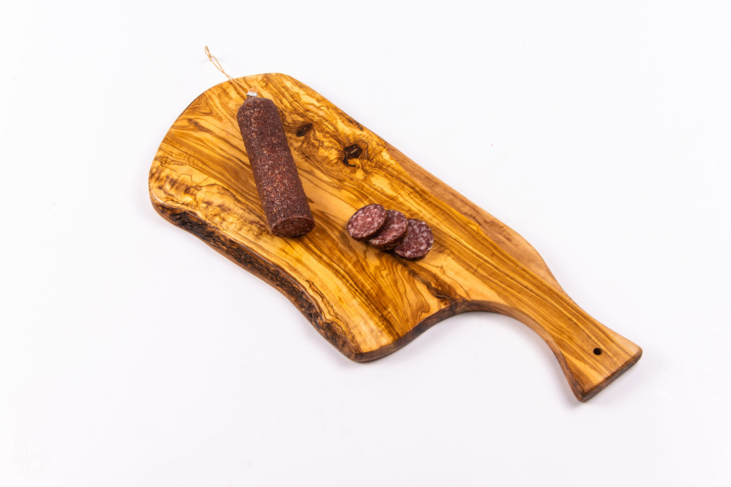 Platou servire Napoli din lemn de măslin cu mâner  50 cm
