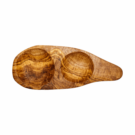 Vulcano tálca 2 rekeszes olajfából