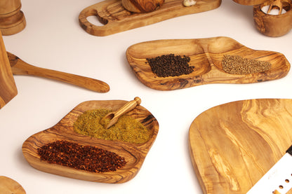 Platou Campania 2 compartimente din lemn de măslin