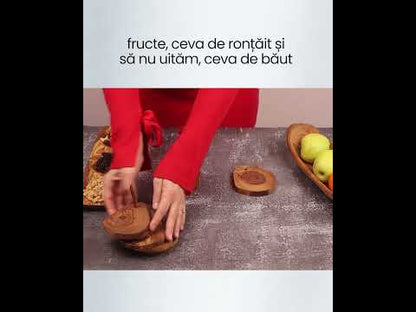 Tavă Din Lemn De Măslin Cu 3 compartimente 40 x 9 cm
