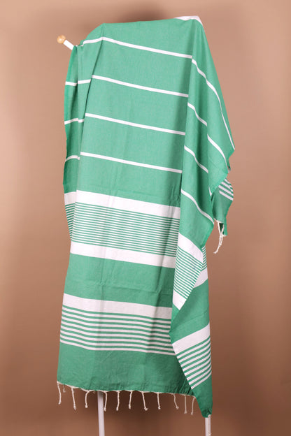 Prosop Fouta Plajă & Spa Verde Cu Dungi Albe 200 x 100 cm
