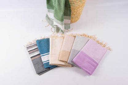 Prosop Fouta Plajă & Spa Gri Deschis Cu Dungi Albe 200 x 100 cm